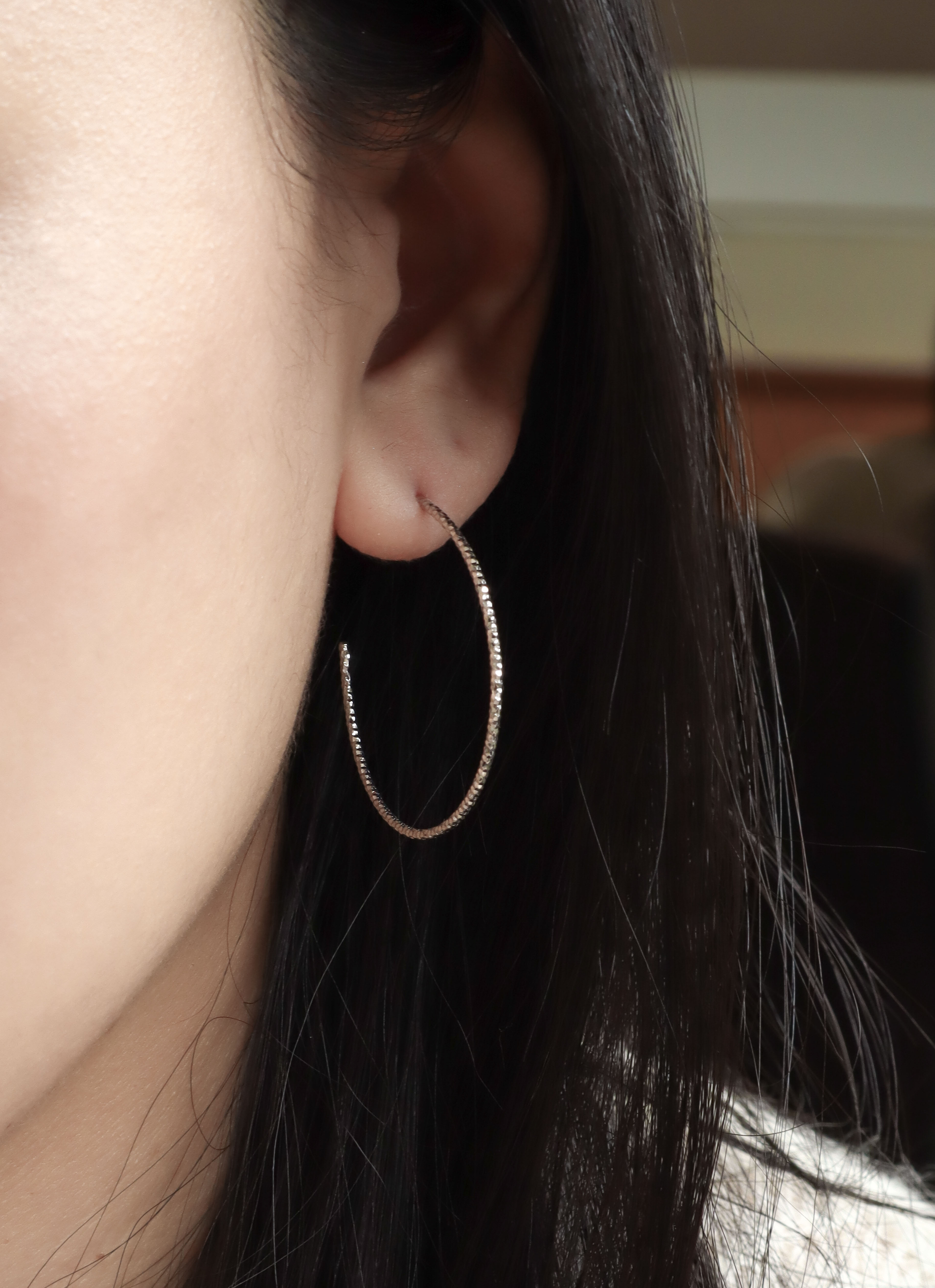 Silver/閃銀系列-波紋半圓耳環(中)