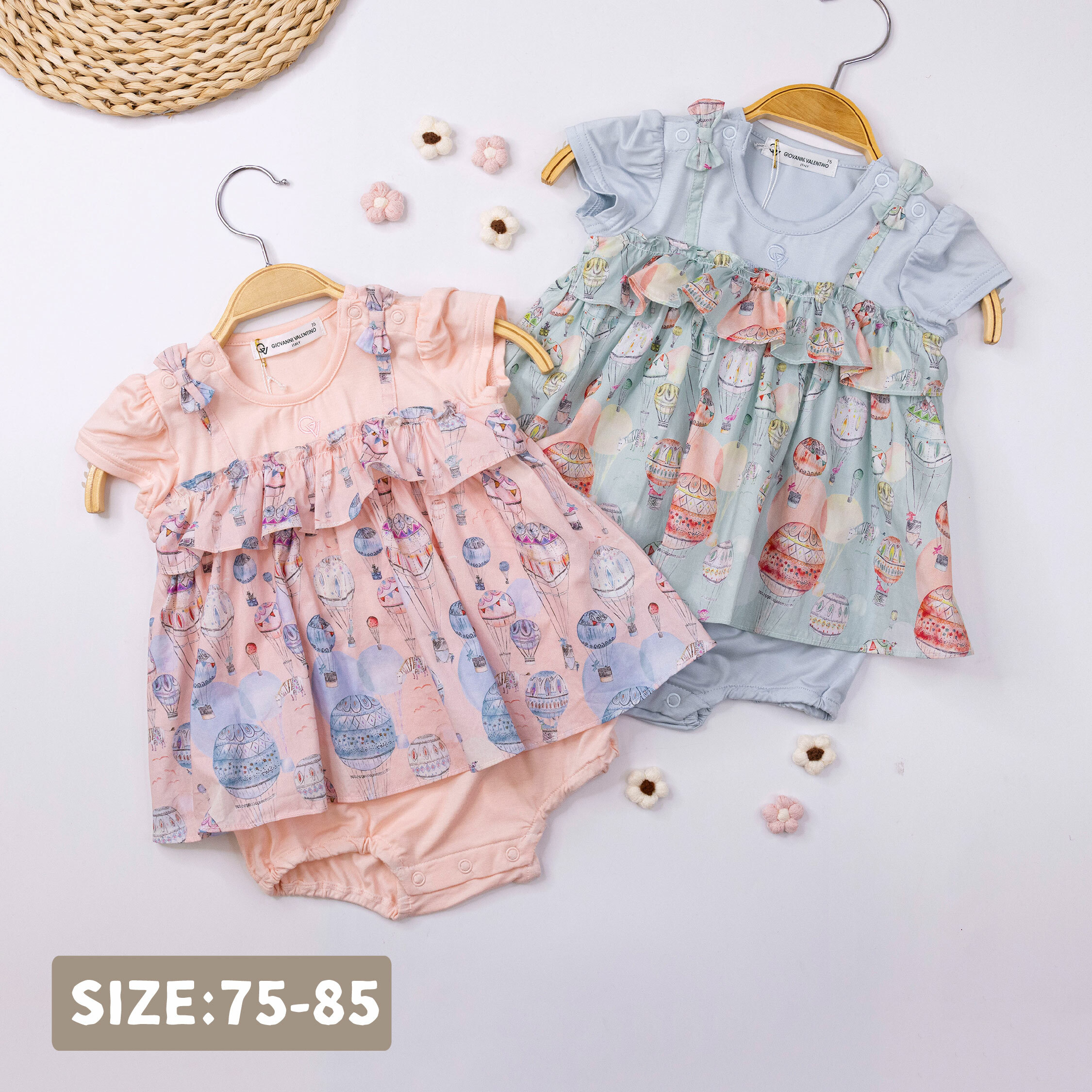 范侖鐵諾【52002】繽紛熱氣球假兩件包屁連身裝＊二色