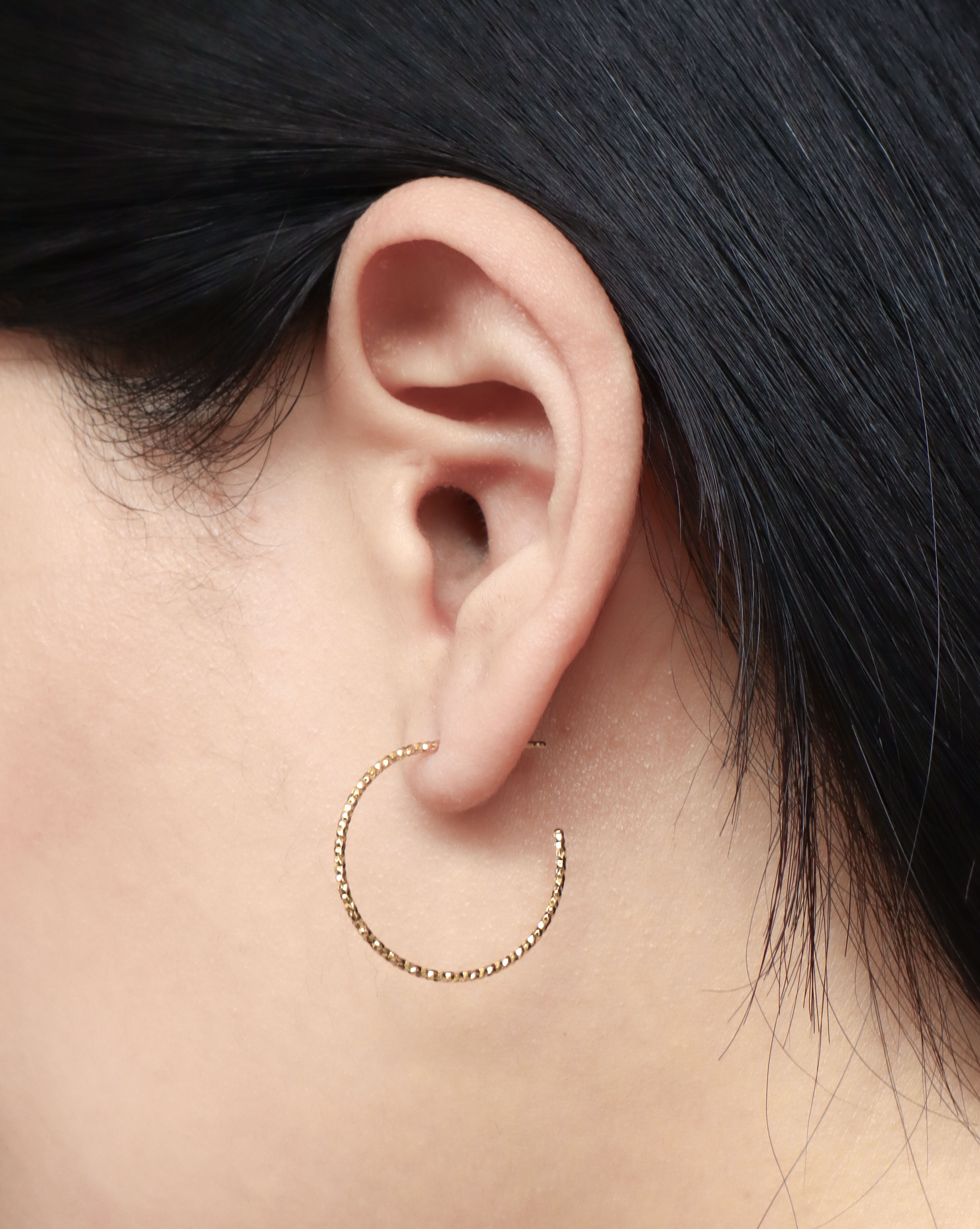 Silver/閃銀系列-波紋半圓耳環(小)