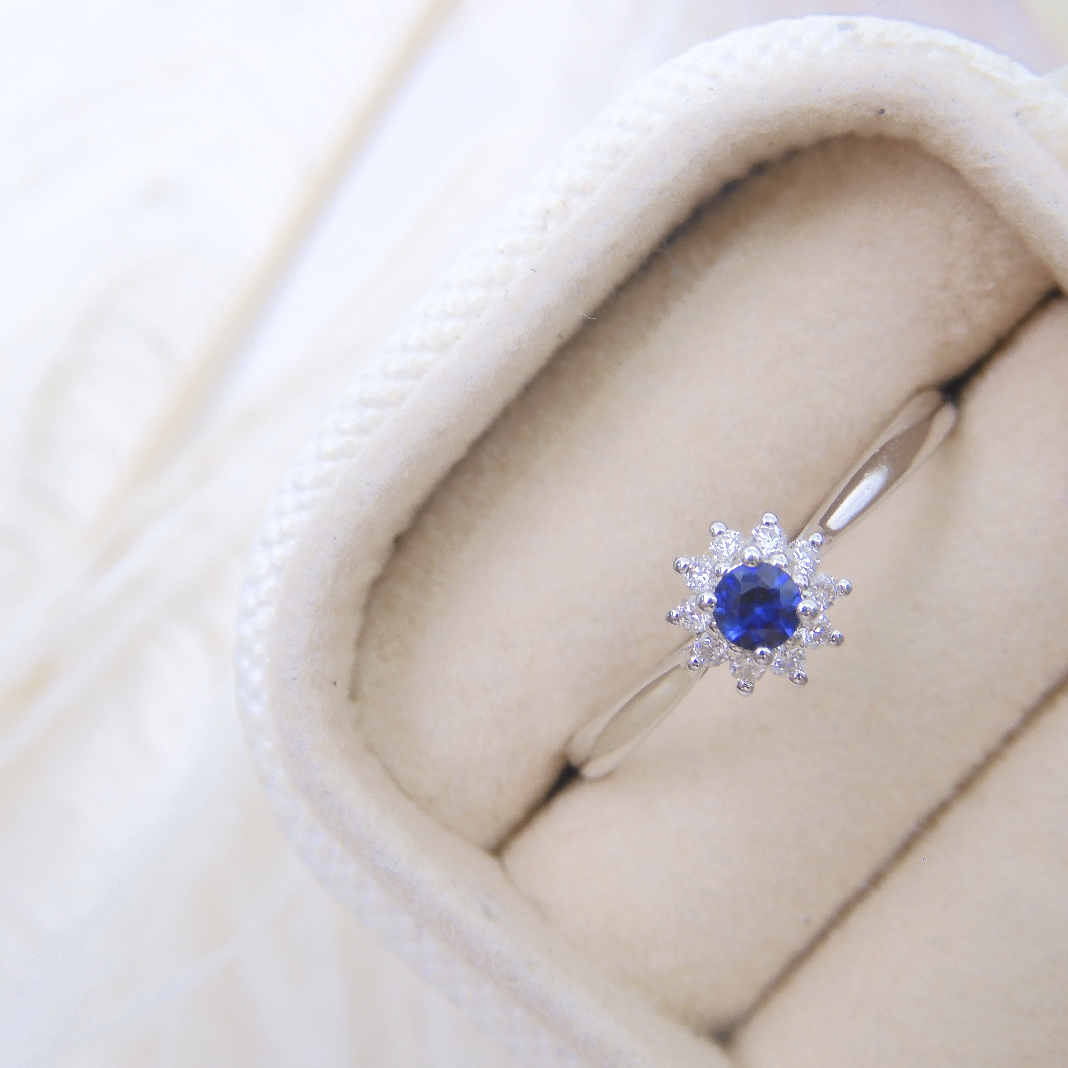 18K金 0.1ct 藍寶石戒指