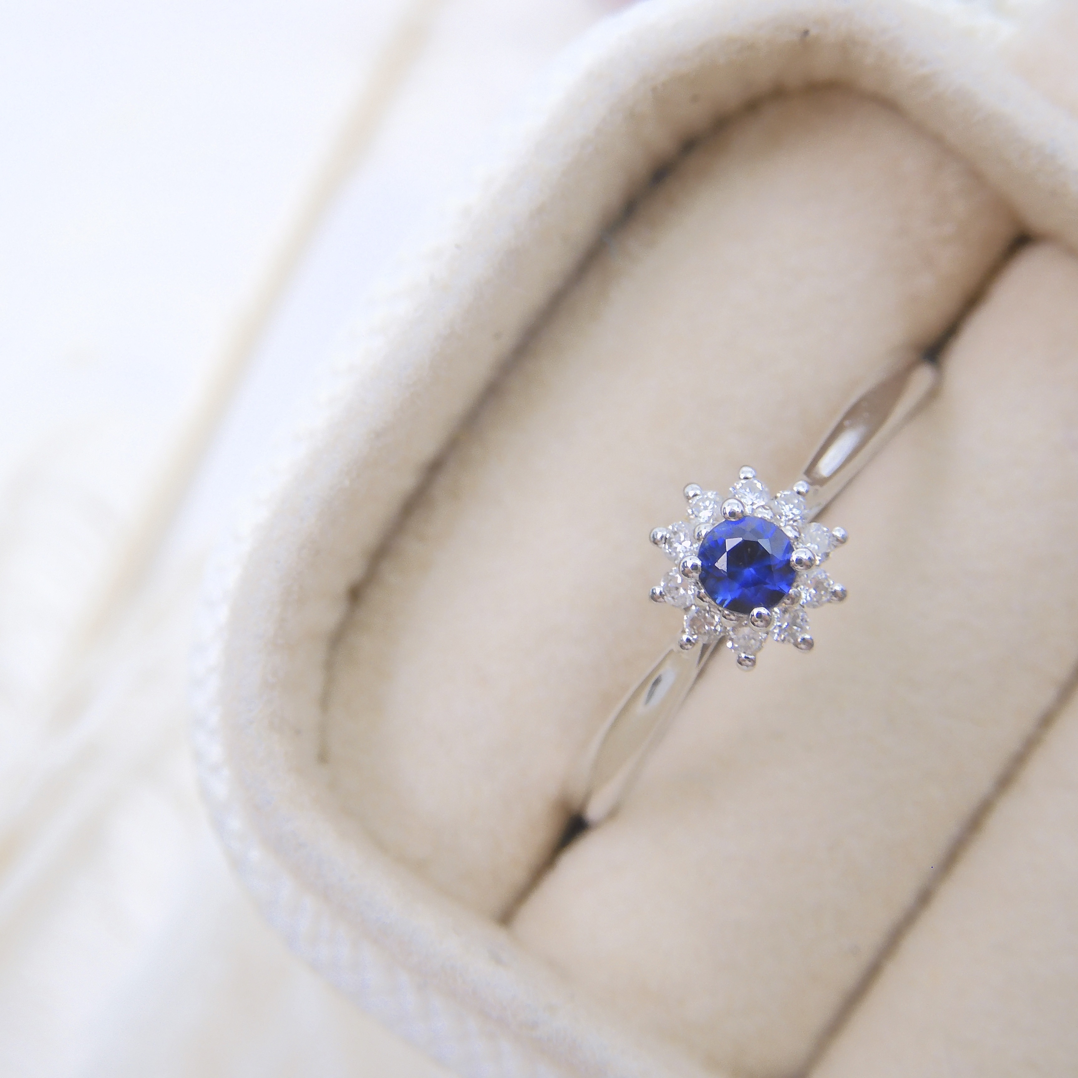 18K金 0.1ct 藍寶石戒指