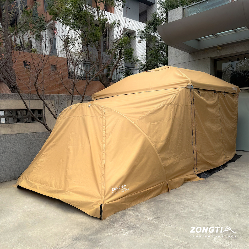 【ZONGTI】 沙露客廳帳｜210D銀膠抗撕裂格紋布 BBE300S 沙色客廳帳 速搭帳 炊事帳 27秒快速帳