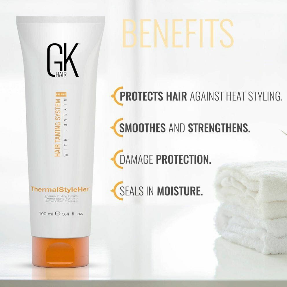 GK HAIR - ThermalStyleHer Hair Cream 100ml (Heat Protection - Perfect Partner w/ Blow Drying)