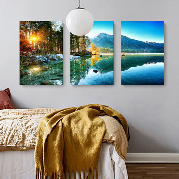 青嵐倒影無框掛畫