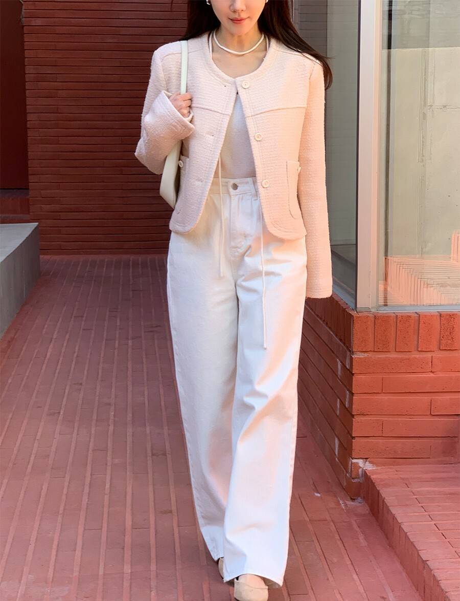 韓國Cherrykoko授權 修身超百搭兩色純棉直筒牛仔褲