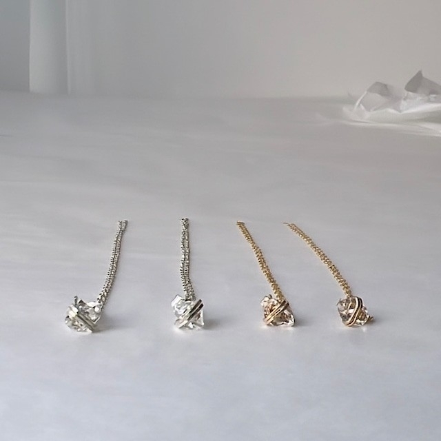 [KIRAN] 可拆式水晶長鍊耳環 | 925銀