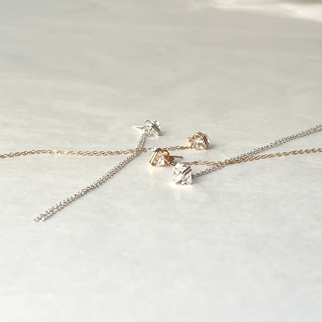 [KIRAN] 可拆式水晶長鍊耳環 | 925銀