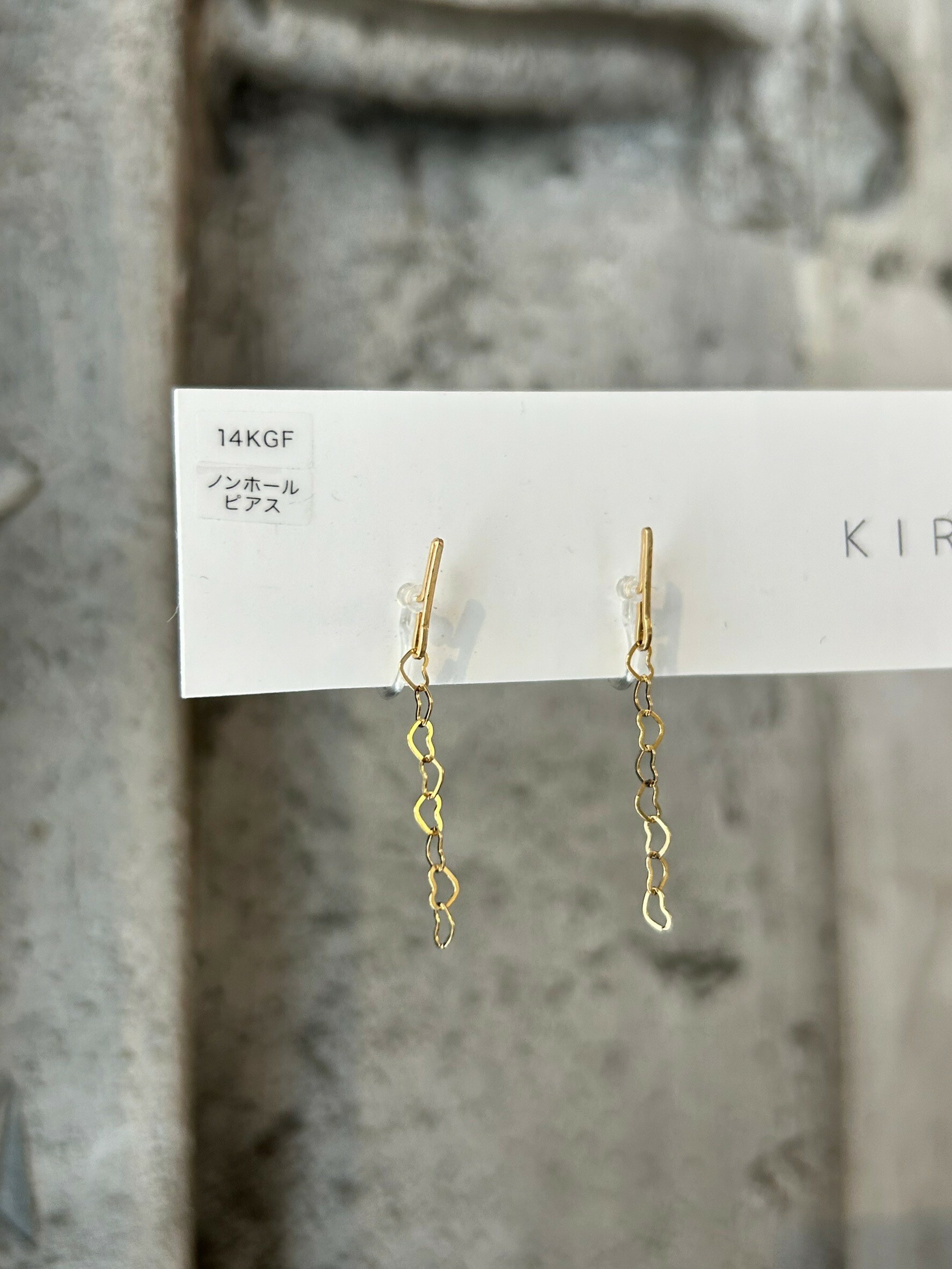 [KIRAN] 愛心長鍊耳環 | 14KGF