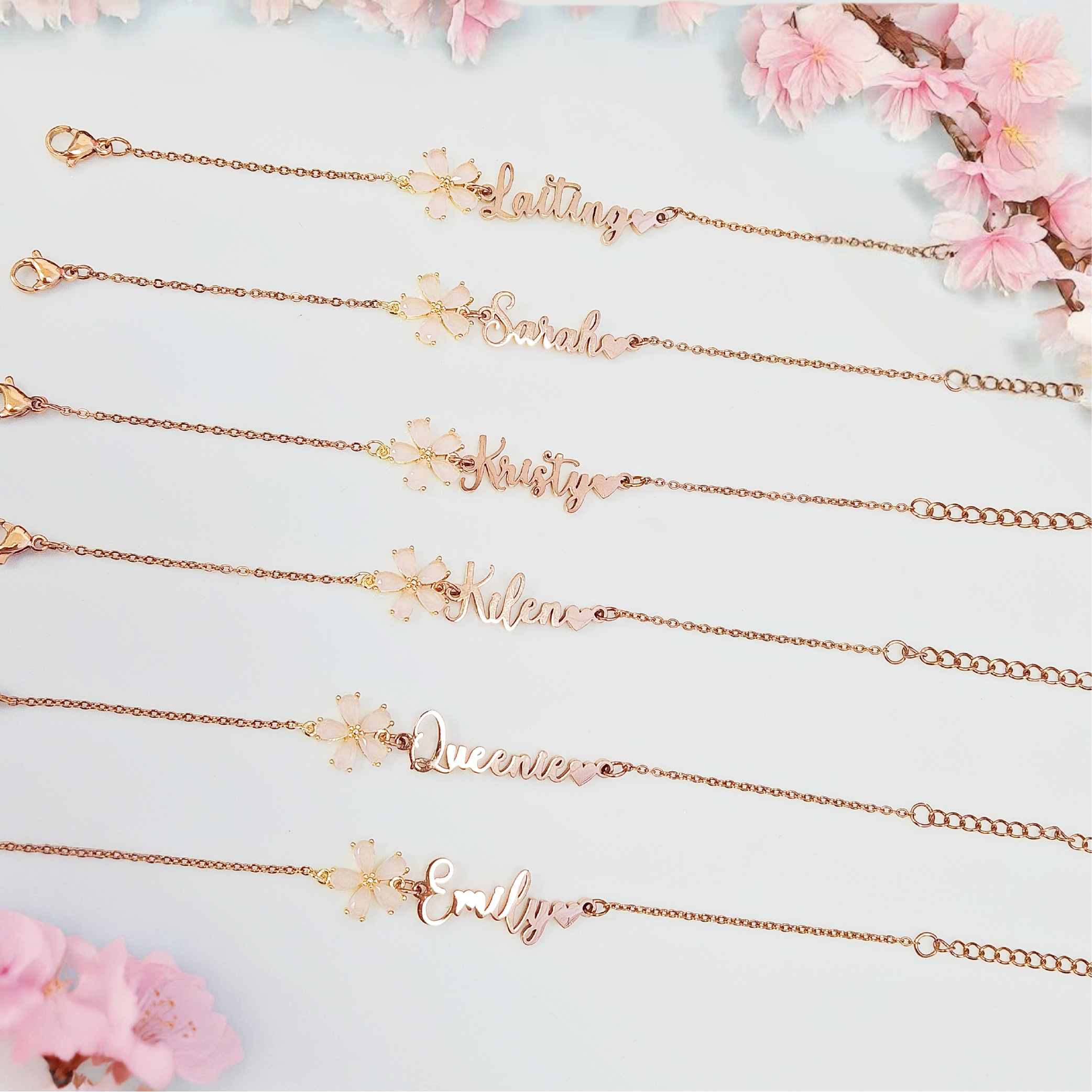 姊妹禮盒 E (人名定製手鏈、定製睡袍)