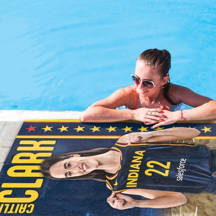WNBA毛巾 Caitlin Clark 印第安那狂熱 人像大圖毛巾 WinCraft Beach Towel 全新