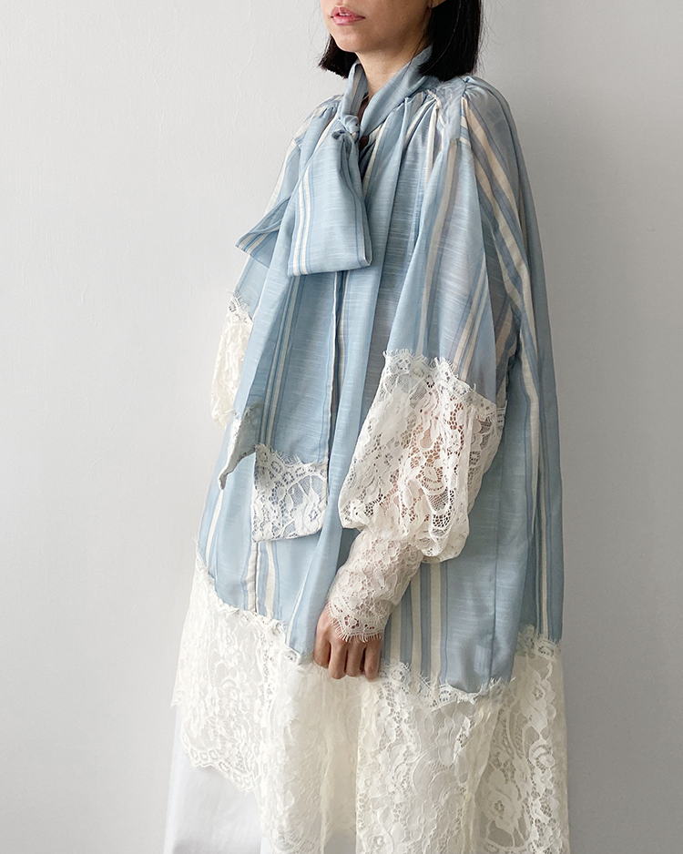 MFT-2672 蕾絲條紋襯衫