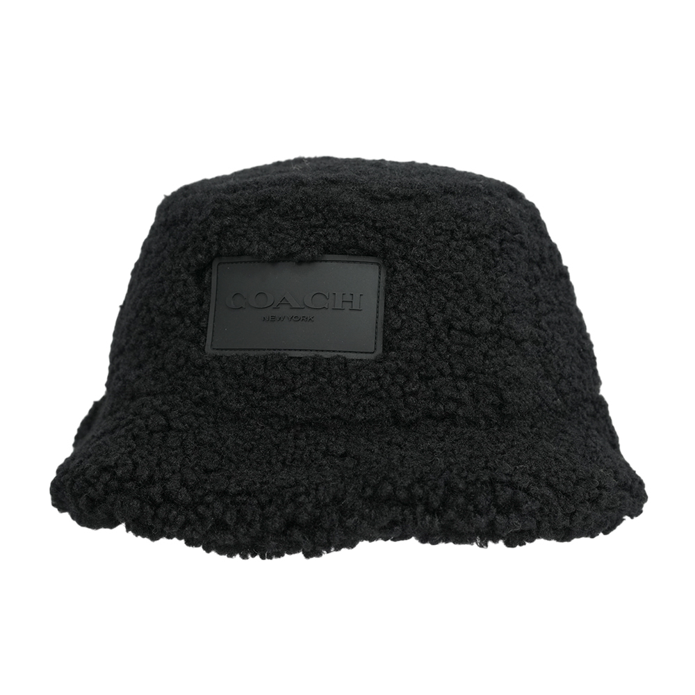 【COACH】形標誌棉質毛絨漁夫帽  XS-S  / M-L  (黑色)CY049 BLK
