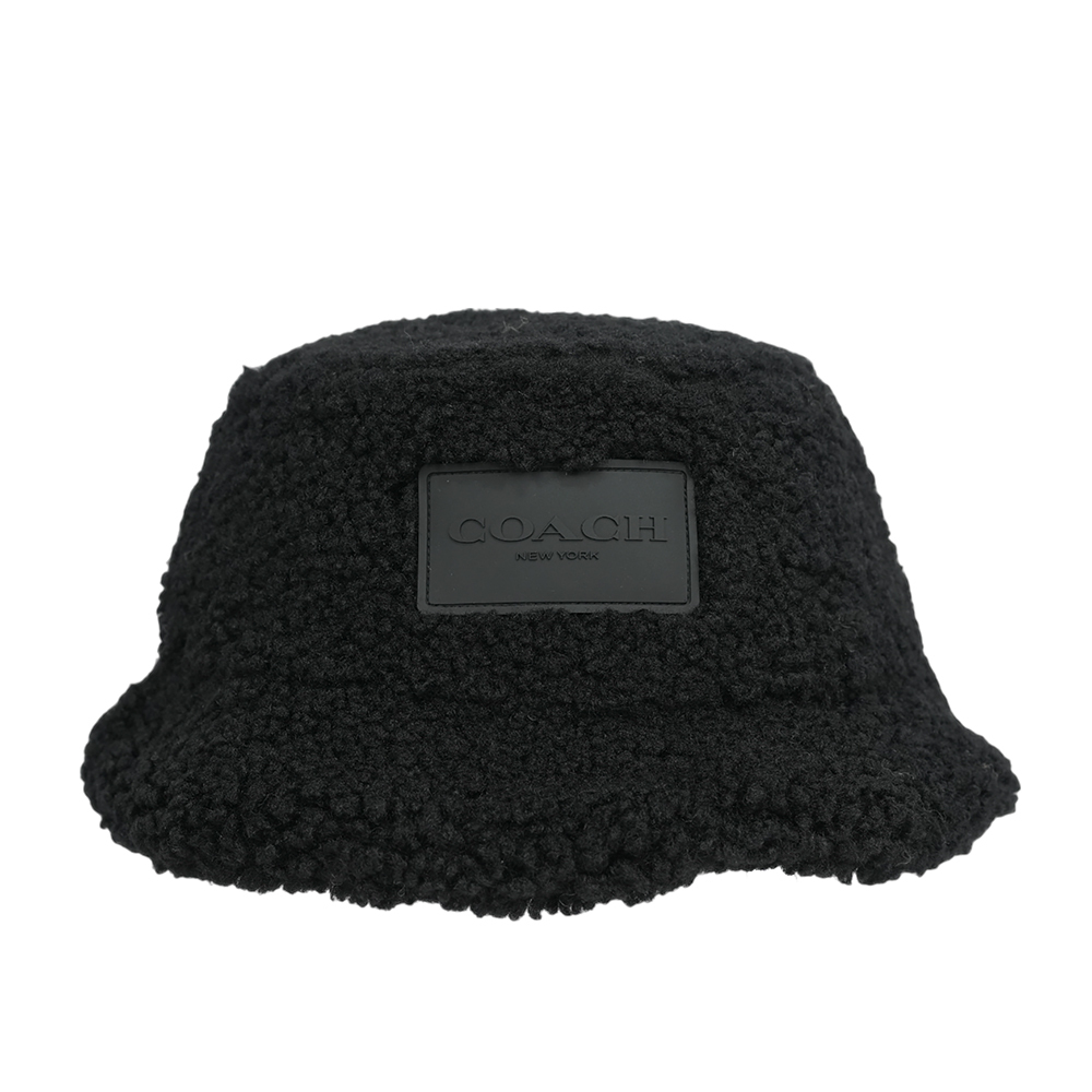 【COACH】形標誌棉質毛絨漁夫帽  XS-S  / M-L  (黑色)CY049 BLK