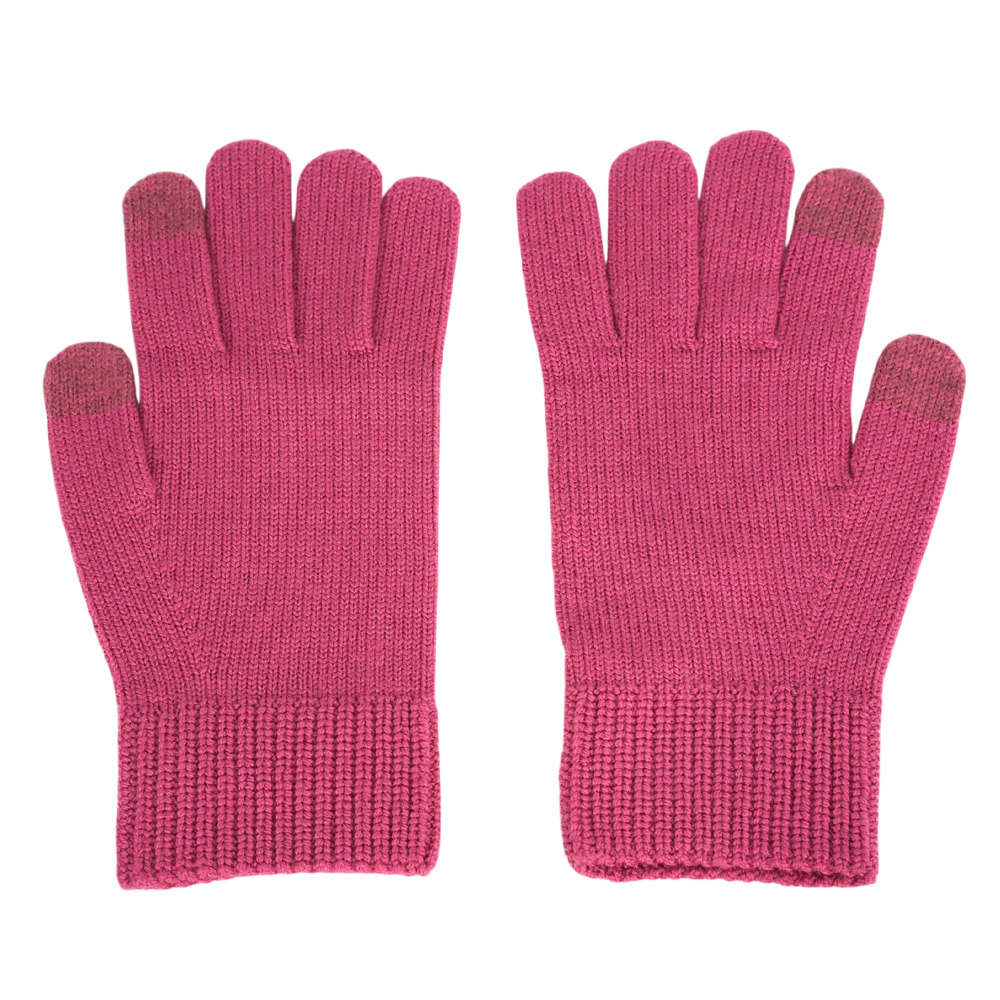 【COACH】方形經典馬車標牌羊毛手套 L/XL (粉色)CU813 PIN