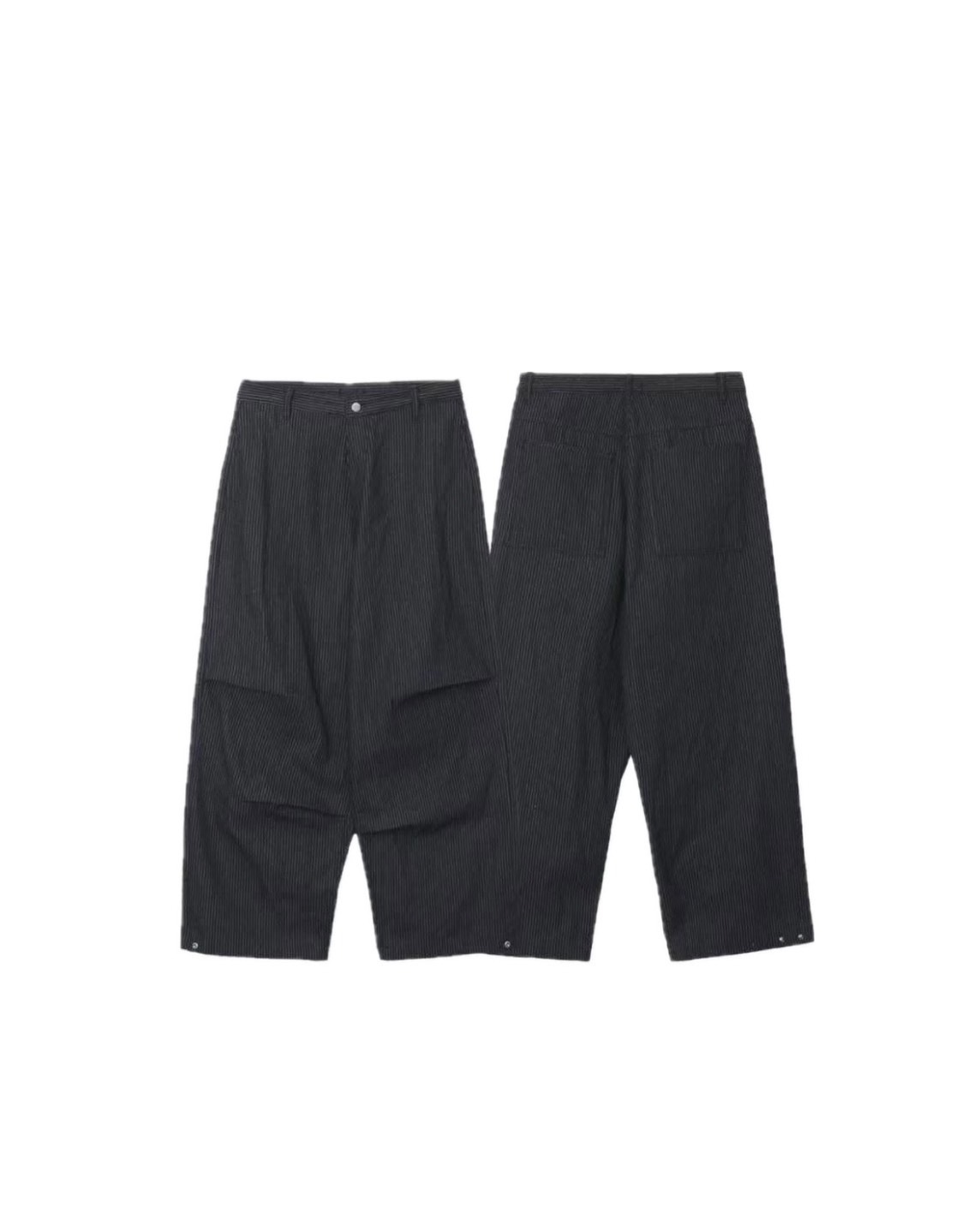 VASS 直條 釦管 摺痕 #休閒褲