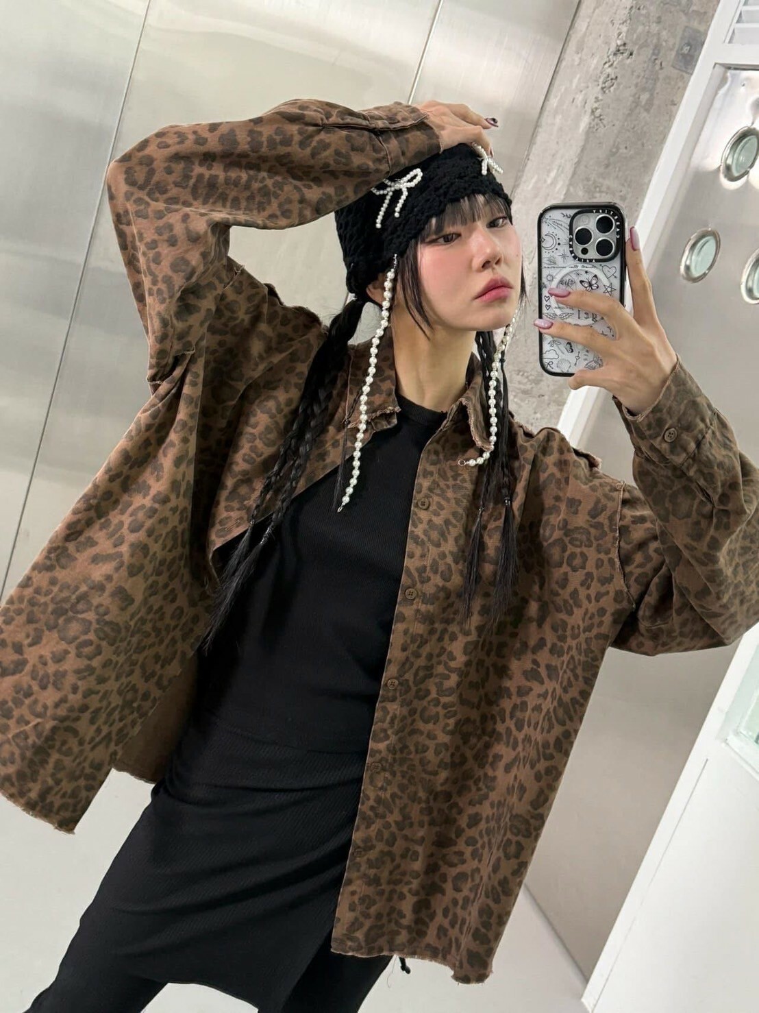 UNUSED 豹紋 洗舊 外搭 #襯衫