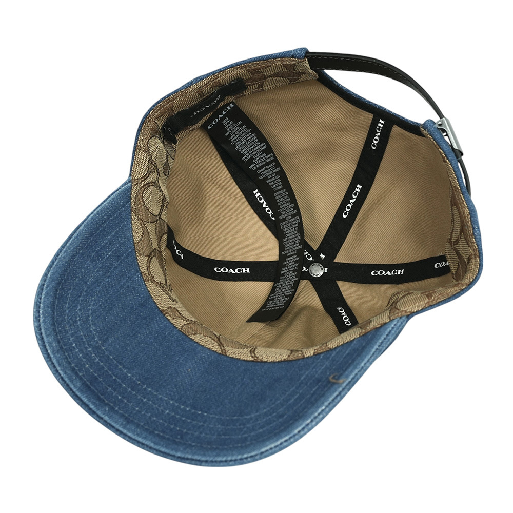 【COACH】刺繡標誌棉質棒球帽  XS-S  / M-L  (牛仔藍)CAA62 DEN