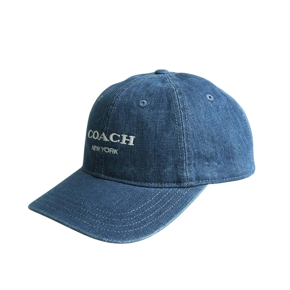 【COACH】刺繡標誌棉質棒球帽  XS-S  / M-L  (牛仔藍)CAA62 DEN