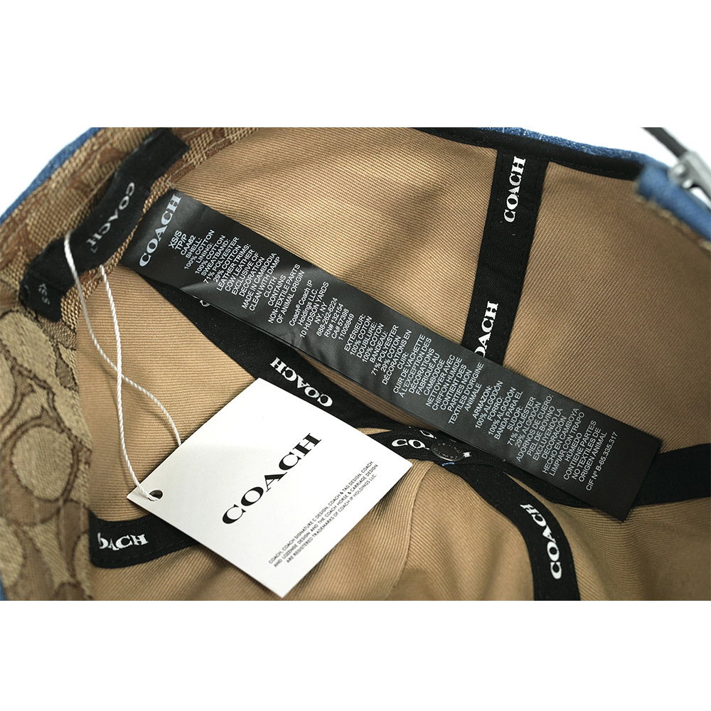 【COACH】刺繡標誌棉質棒球帽  XS-S  / M-L  (牛仔藍)CAA62 DEN