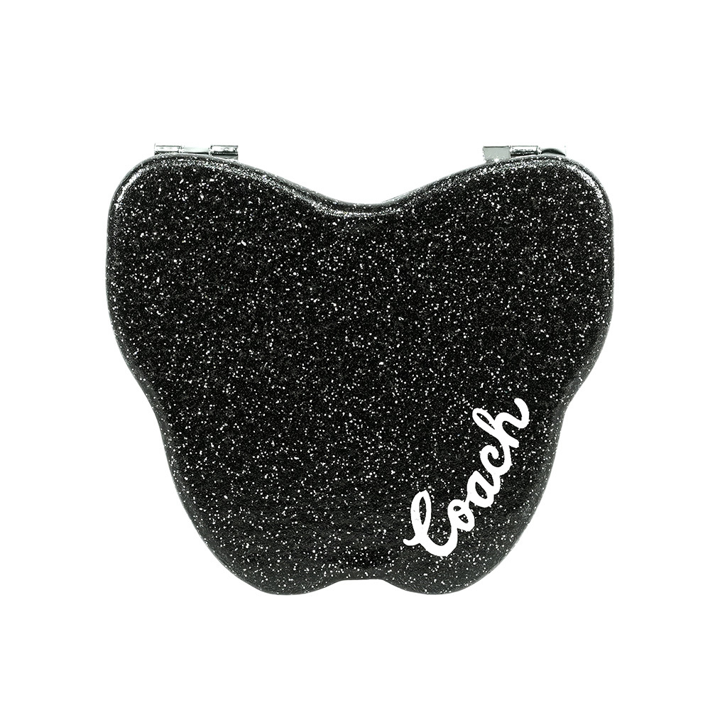 【COACH】Logo 標誌亮片蝴蝶造型鏡子(黑色)