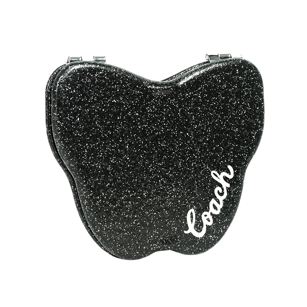 【COACH】Logo 標誌亮片蝴蝶造型鏡子(黑色)CF154 SVDTV