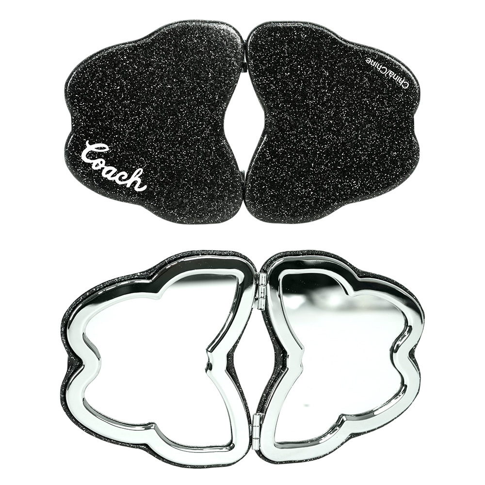 【COACH】Logo 標誌亮片蝴蝶造型鏡子(黑色)CF154 SVDTV