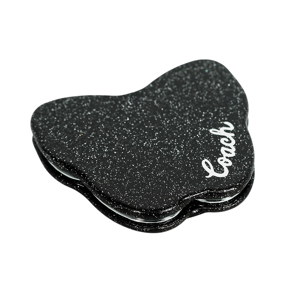 【COACH】Logo 標誌亮片蝴蝶造型鏡子(黑色)CF154 SVDTV