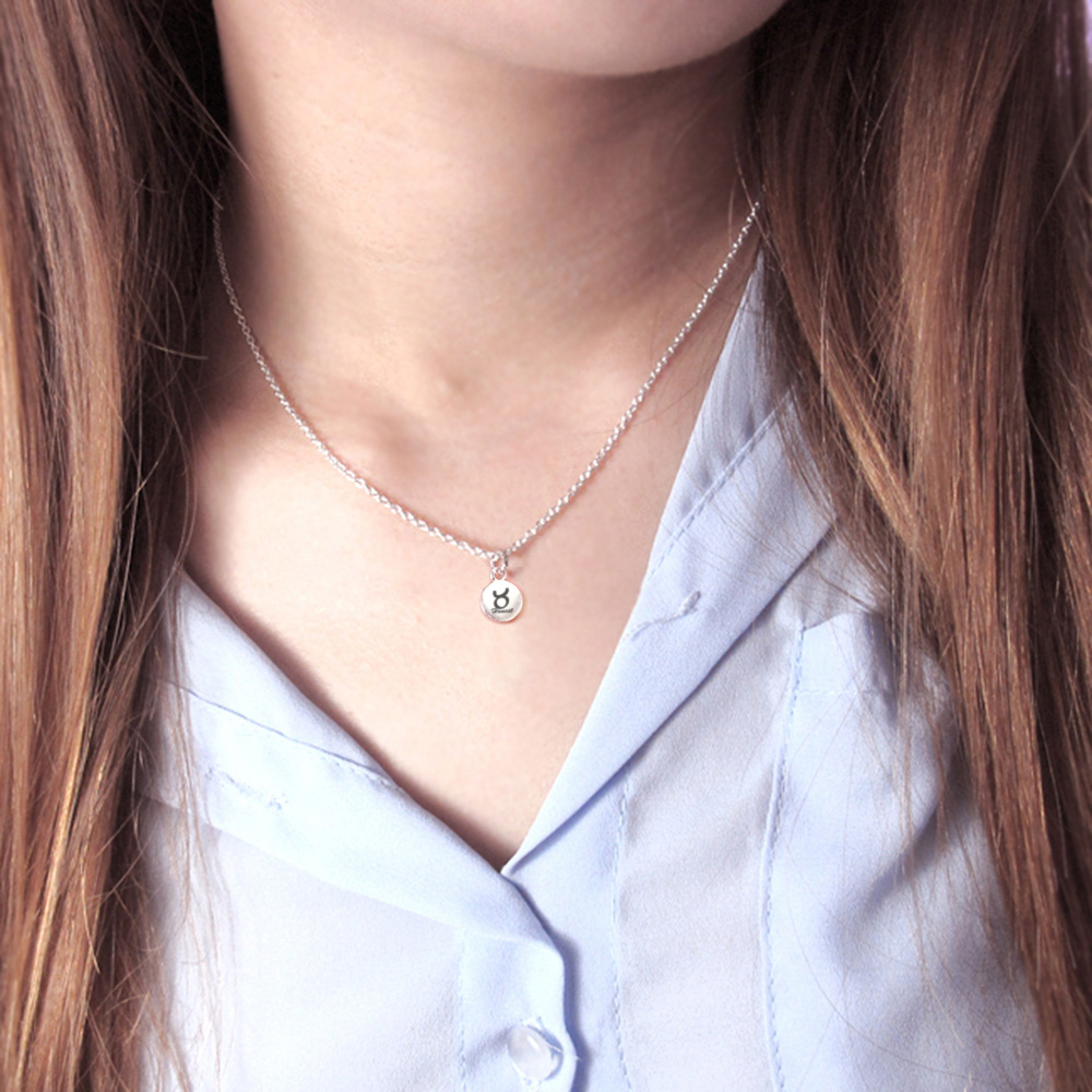 純銀刻字 12星座 手繪風 925純銀項鍊 生日禮物 十二星座祝福 女生項鍊 訂製