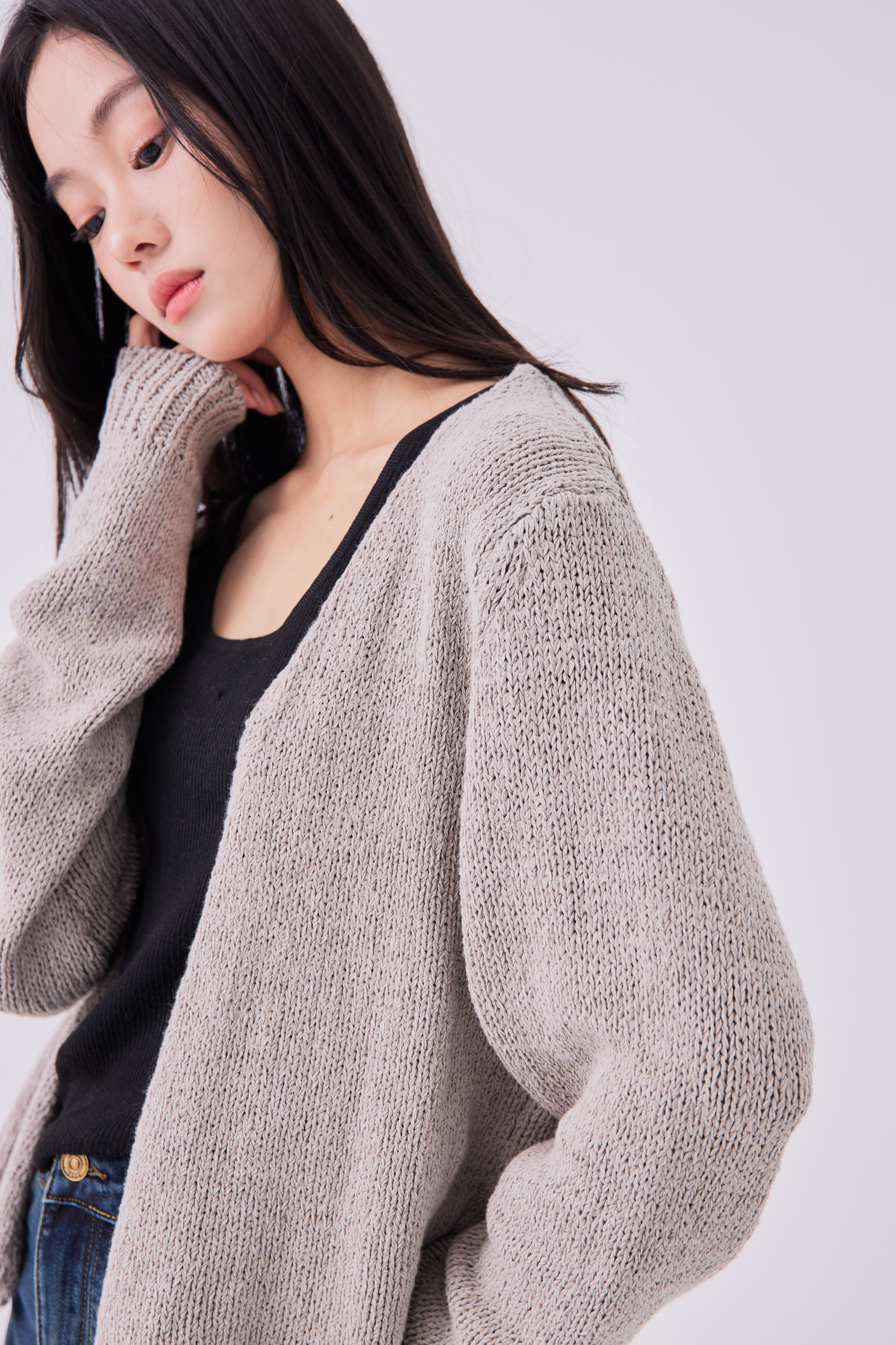 2603 OH！HER 一粒釦帶子紗開衫（80%棉）