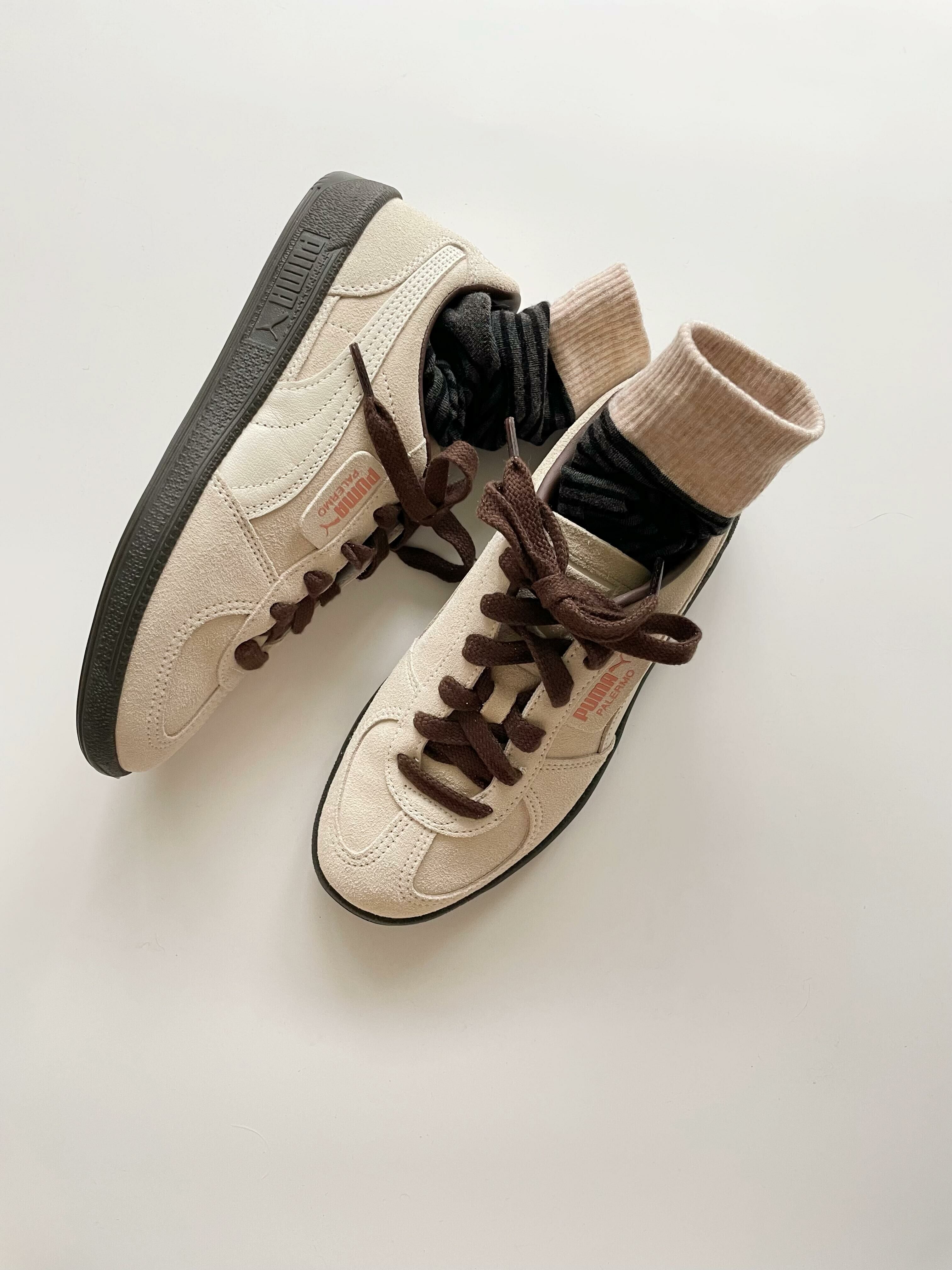 零碼現貨23公分 Puma Palermo 牛奶燕麥 淺灰色 米灰色 麂皮 復古 德訓鞋 396463-28/現貨