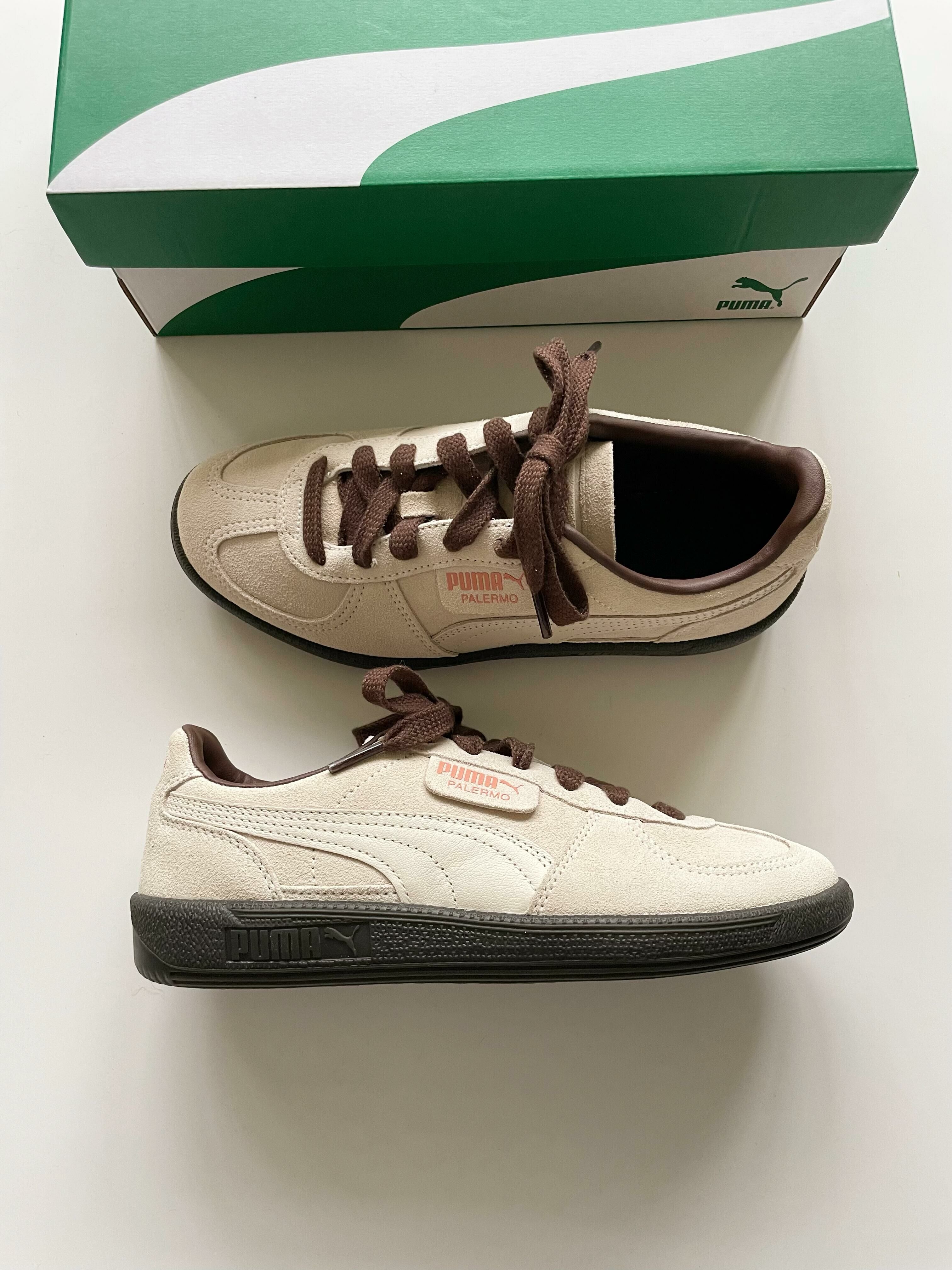 零碼現貨23公分 Puma Palermo 牛奶燕麥 淺灰色 米灰色 麂皮 復古 德訓鞋 396463-28/現貨