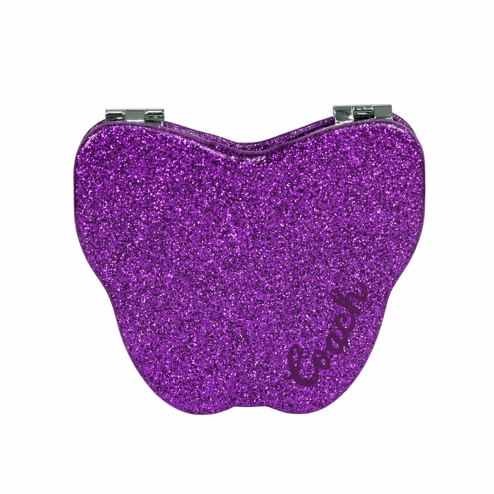 【COACH】Logo 標誌亮片蝴蝶造型鏡子(茉莉紫)CU756 SVNII