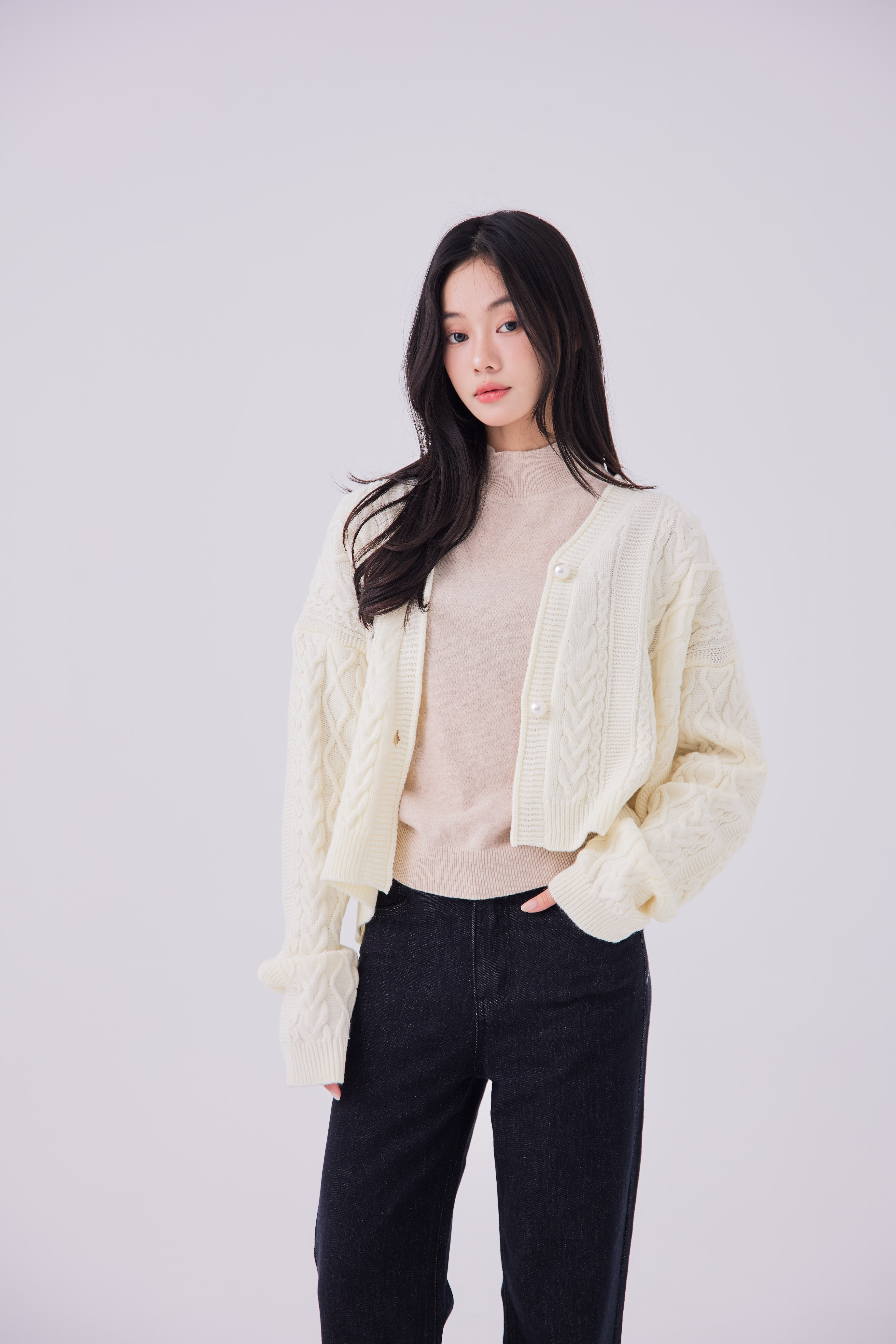 OH！HER 珍珠釦北極絨膨體羊毛外套（16.5%羊毛）