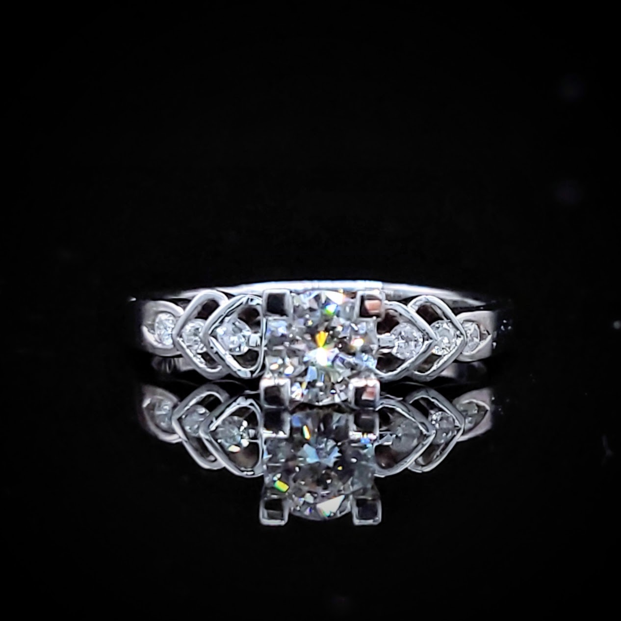 14K White Gold 0.54ct Diamond Ring