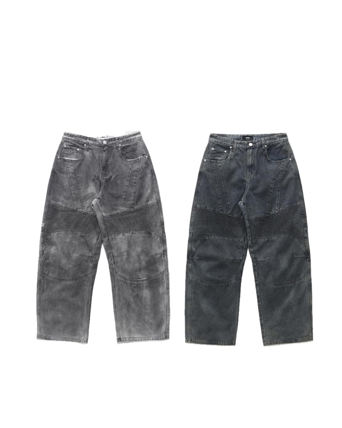 KOREA 刷色 車摺線 設計 #牛仔褲