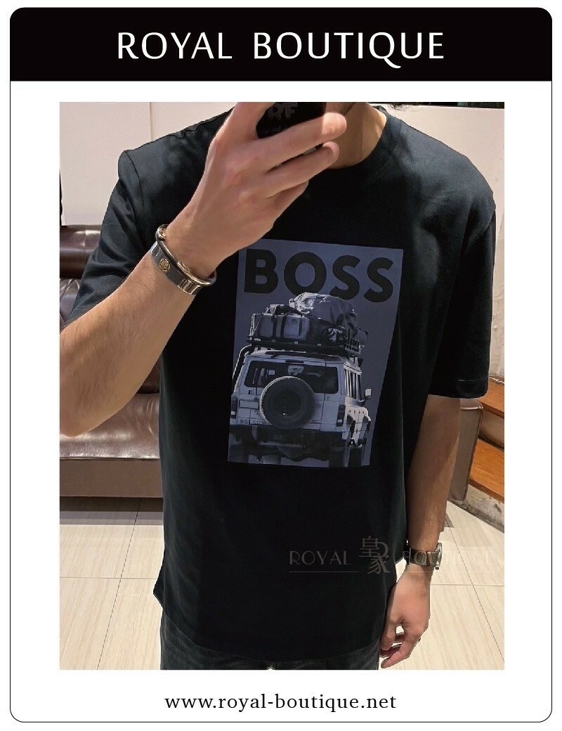 BOSS 胸前吉普車相片短T