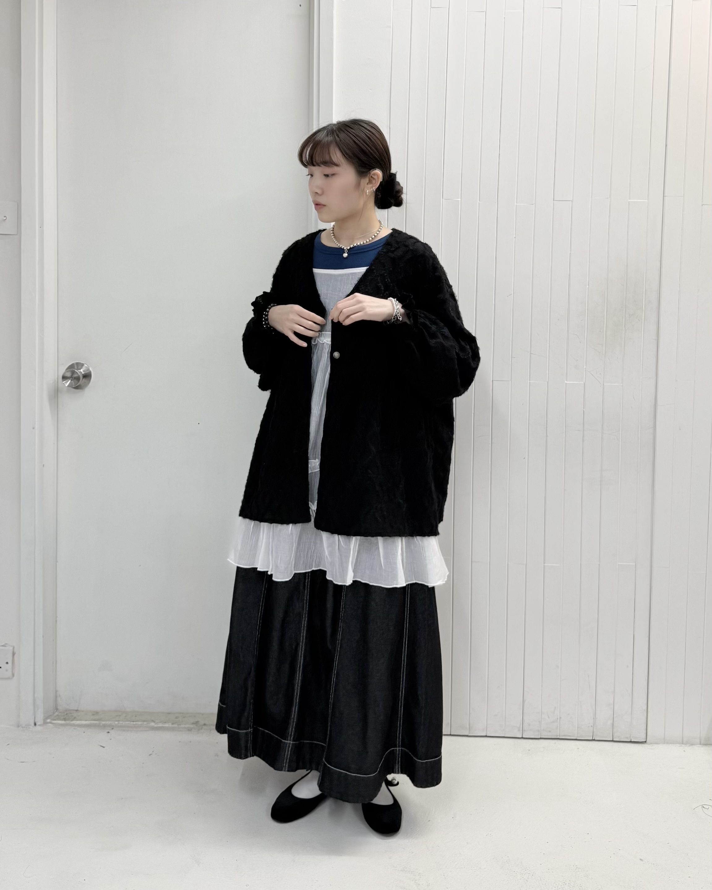 明線全橡筋內綁牛仔裙