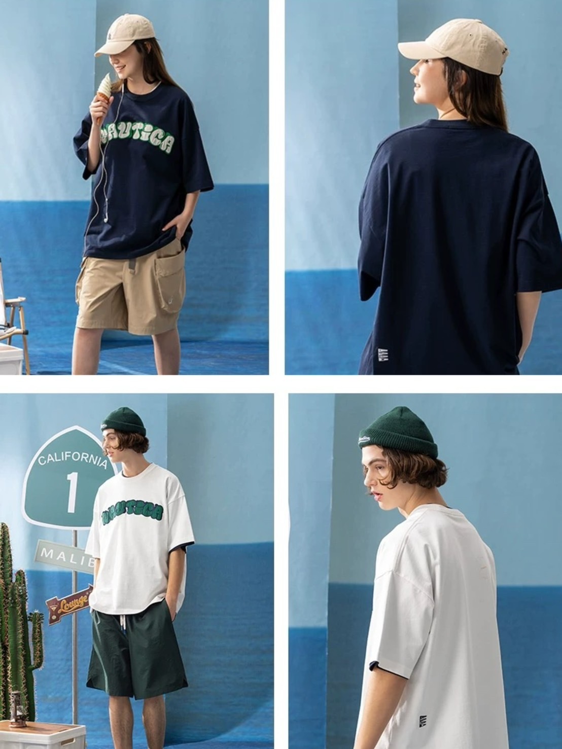 NAUTICA 美式 胖字體LOGO 電繡 TEE