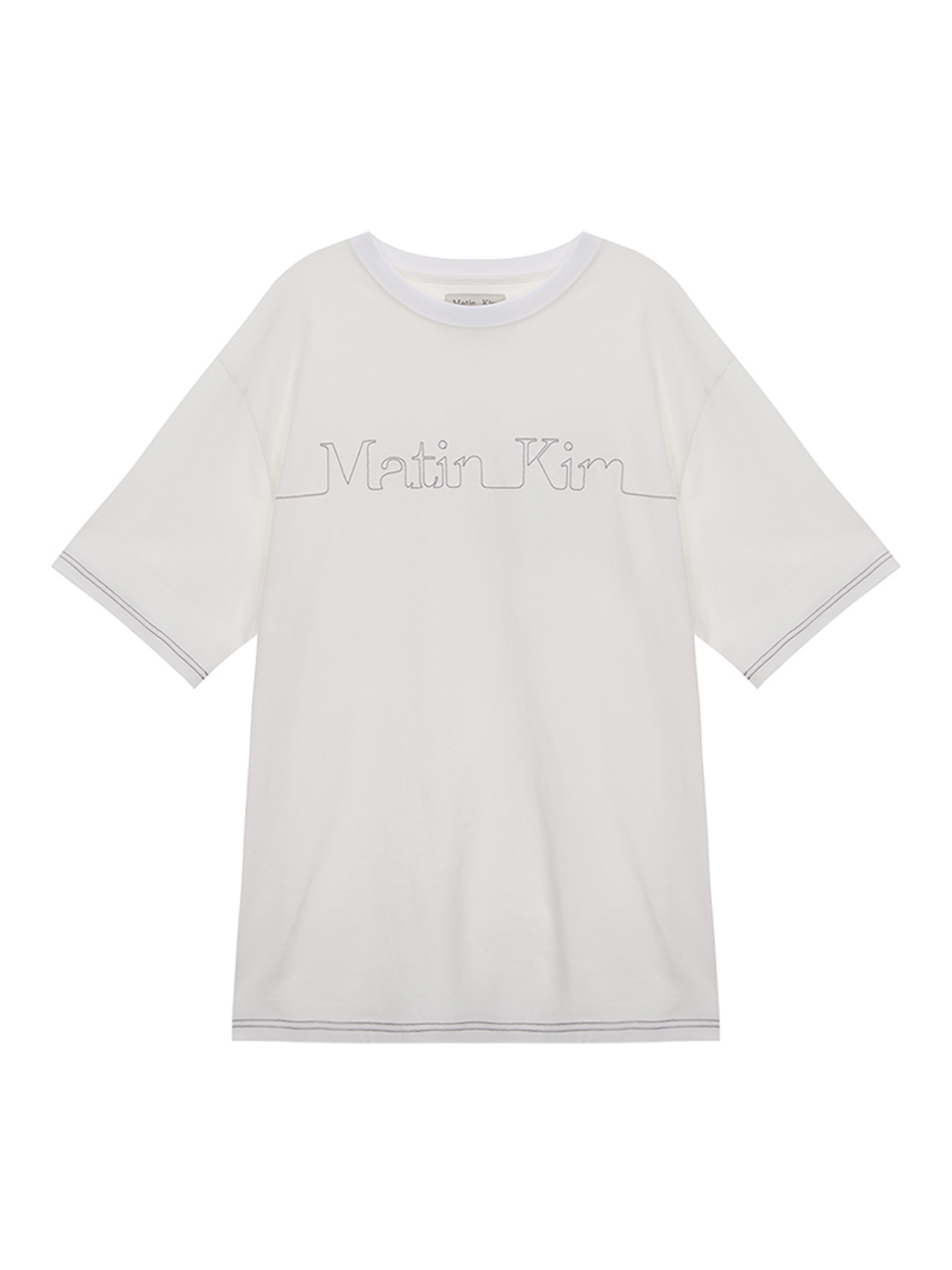 MATIN縫線LOGO上衣 白色