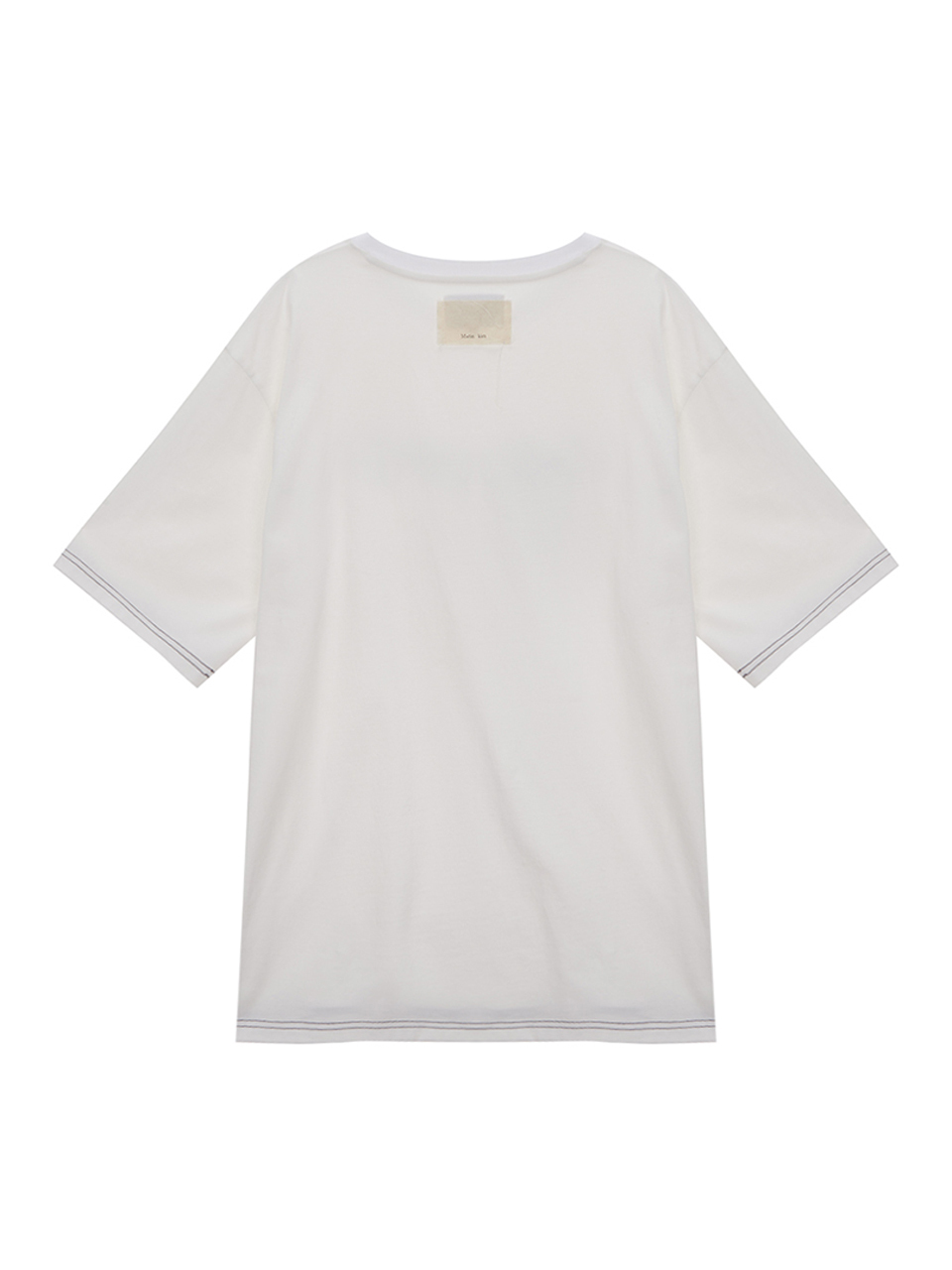 MATIN縫線LOGO上衣 白色