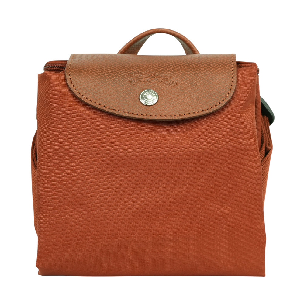 【LONGCHAMP】Le Pliage M 再生帆布中型折疊後背包(栗子色)10284 919 404