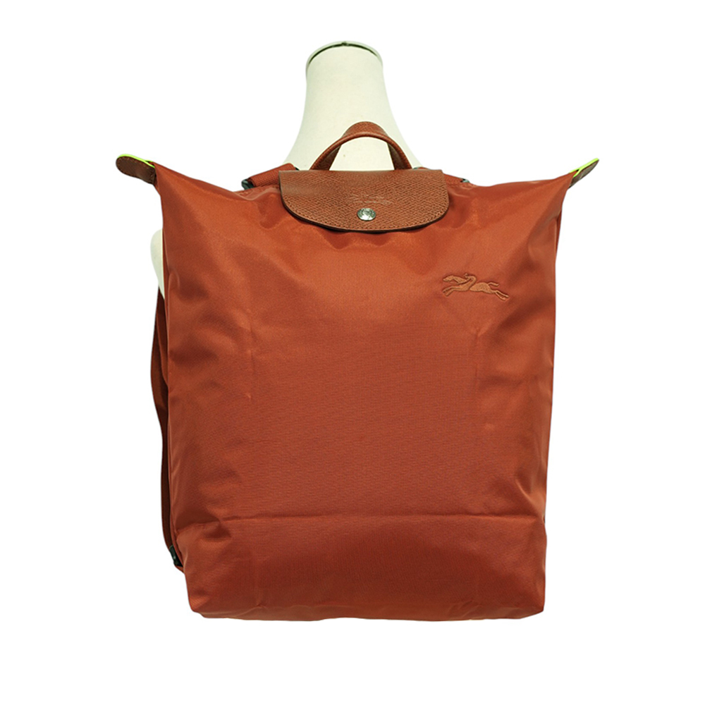 【LONGCHAMP】Le Pliage M 再生帆布中型折疊後背包(栗子色)10284 919 404