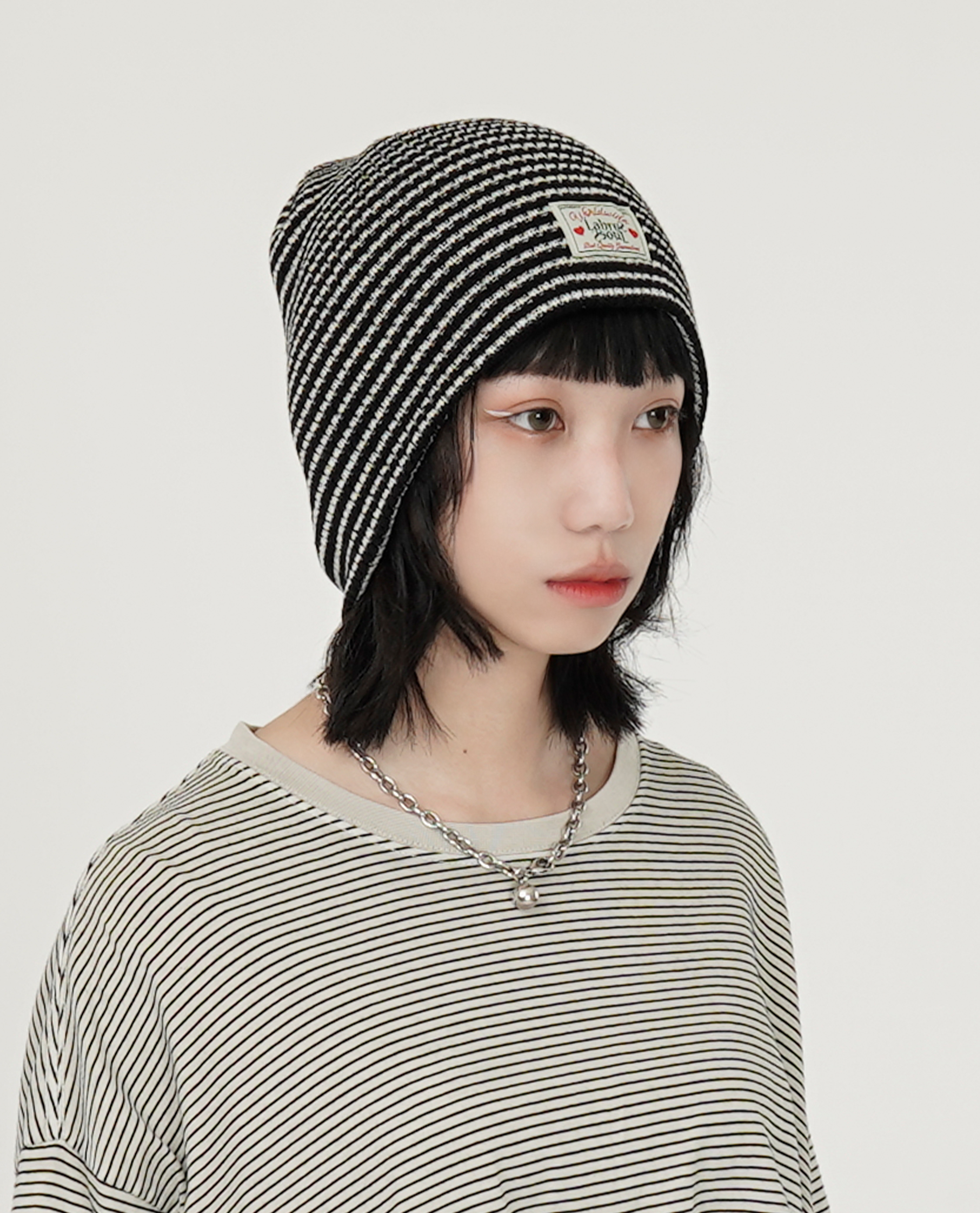 Labros Stripe Short Beanie - 25SS