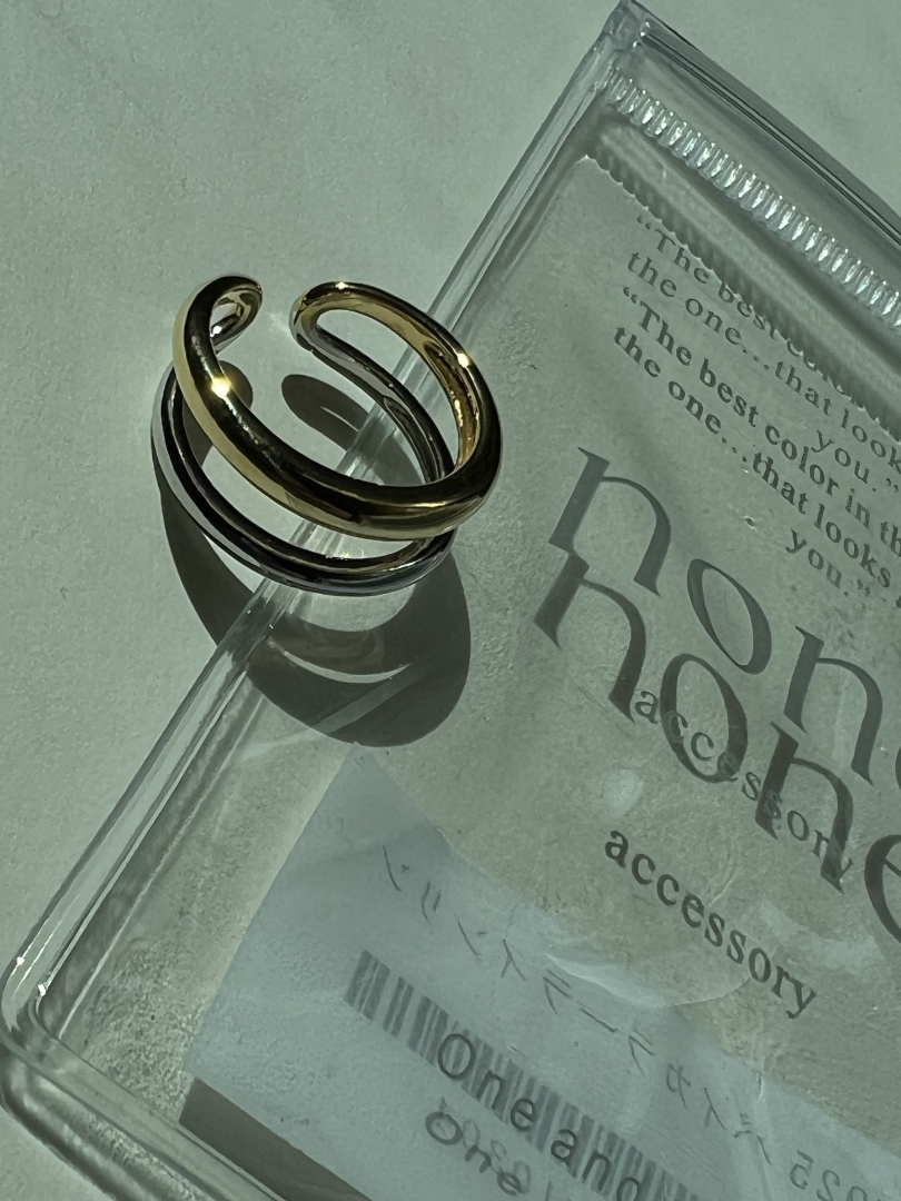 S925 bicolor line ring