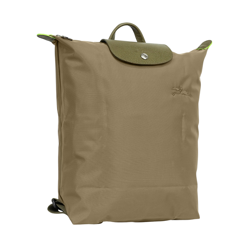 【LONGCHAMP】Le Pliage M 再生帆布中型折疊後背包(朝鮮薊色)10284 919 M04