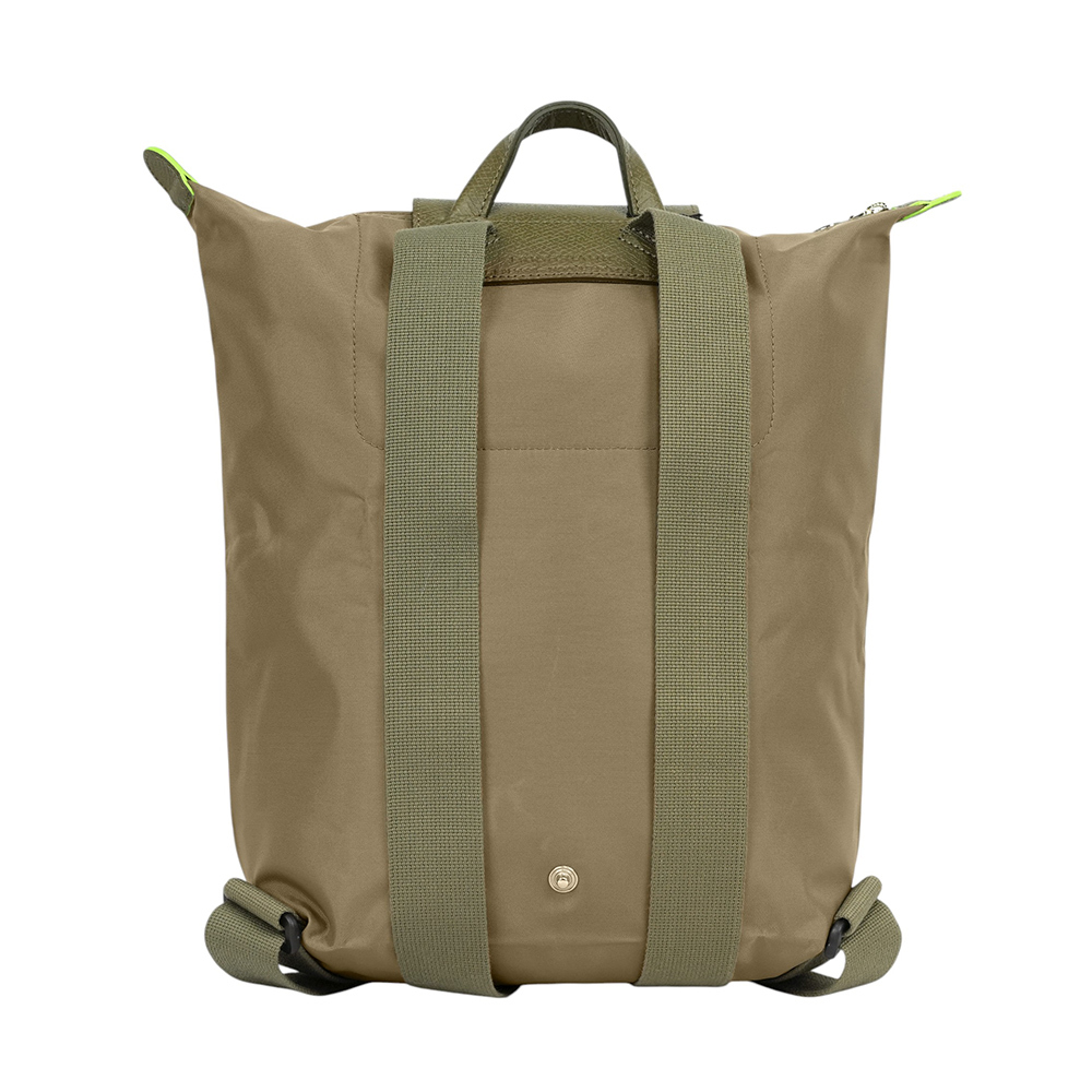 【LONGCHAMP】Le Pliage M 再生帆布中型折疊後背包(朝鮮薊色)10284 919 M04
