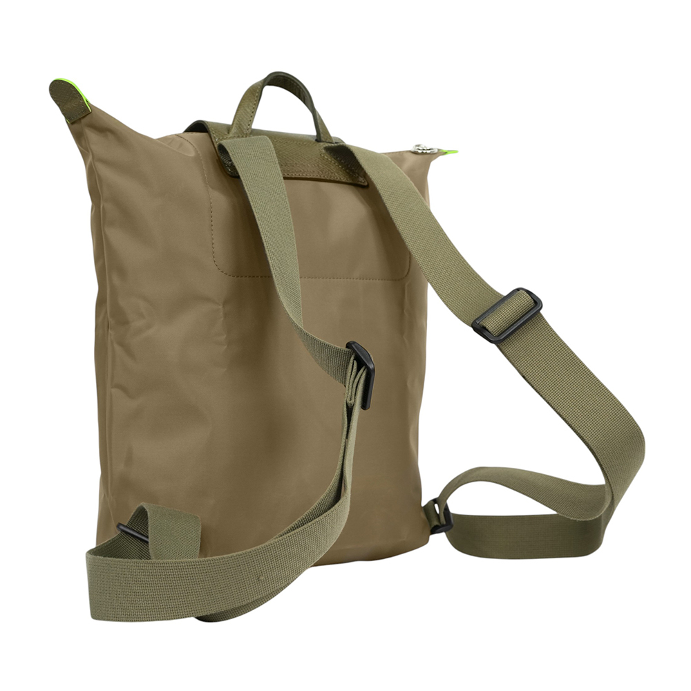 【LONGCHAMP】Le Pliage M 再生帆布中型折疊後背包(朝鮮薊色)10284 919 M04