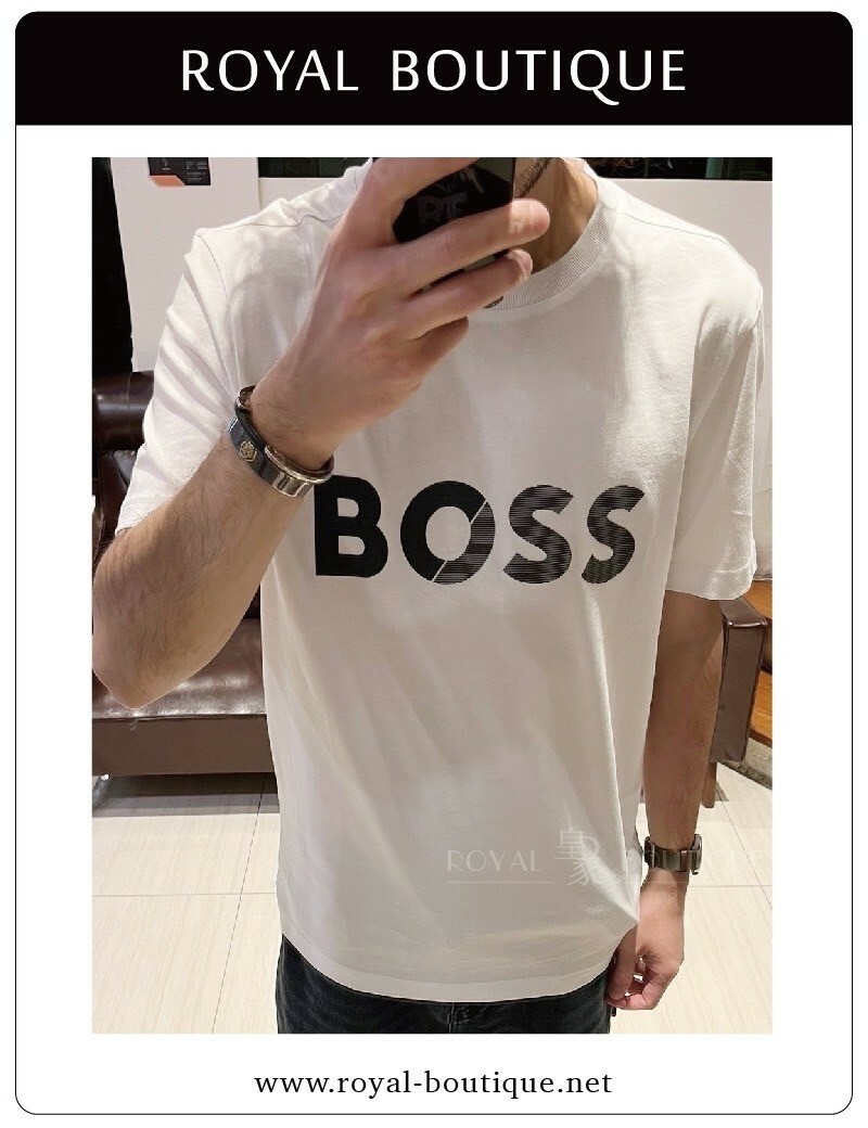 BOSS 胸前經典漸變英字LOGO印刷短T
