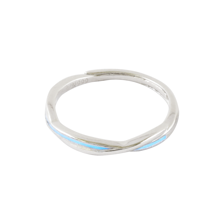 純銀對戒，情侶戒指 夜光莫比烏斯環；無論晝夜皆訴說不變的誓言（4012男款）