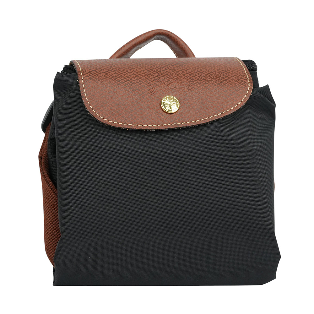 【LONGCHAMP】Le Pliage Original M 再生帆布中型折疊後背包(黑色)10284 089 001